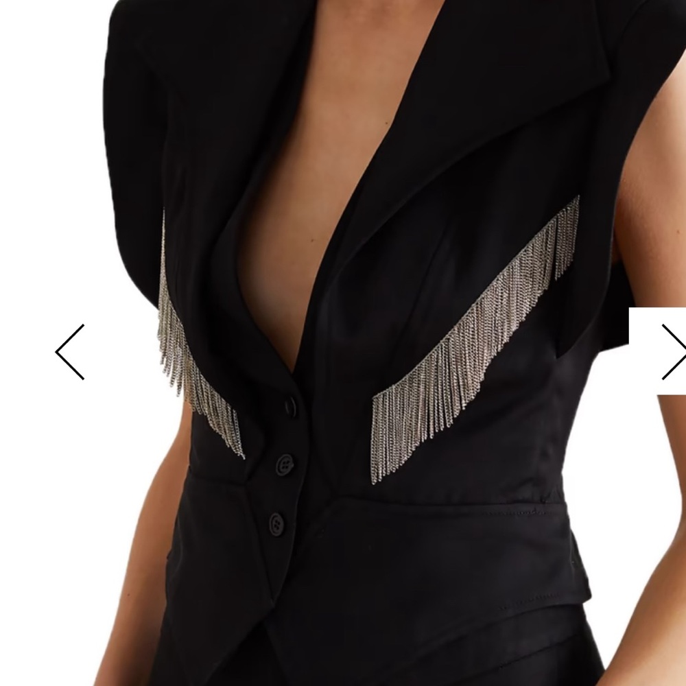 Isabel Marant Black Vest with Fringe Detail - Picture 2 of 15